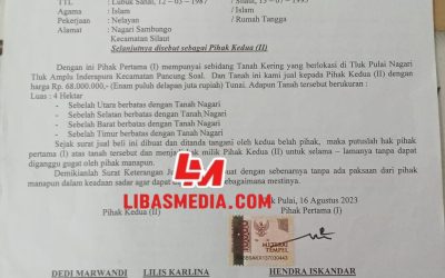 Suardi Nike Ketua DPD LSM KPK-RI Desak Penegak Hukum Tangkap Pelaku Penjual Hutan Lindung di Indrapura